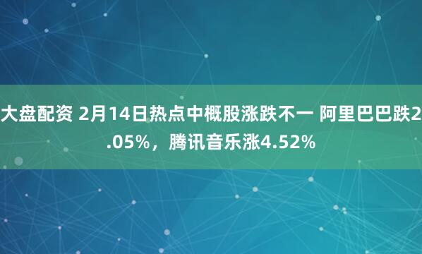 大盘配资 2月14日热点中概股涨跌不一 阿里巴巴跌2.05%，腾讯音乐涨4.52%