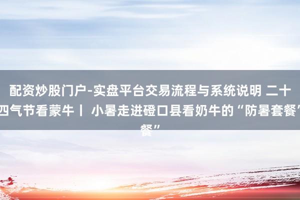 配资炒股门户-实盘平台交易流程与系统说明 二十四气节看蒙牛丨 小暑走进磴口县看奶牛的“防暑套餐”