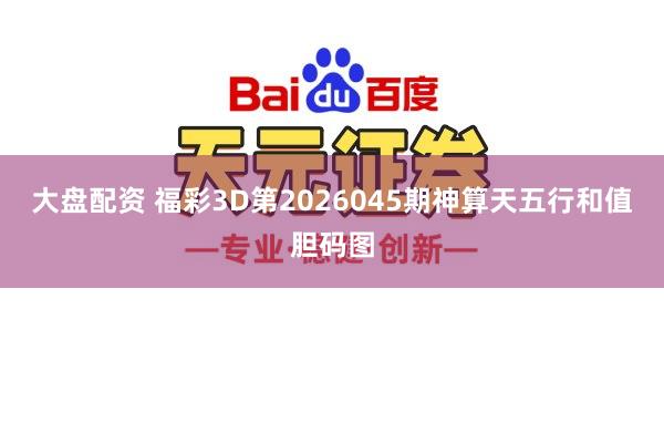 大盘配资 福彩3D第2026045期神算天五行和值胆码图