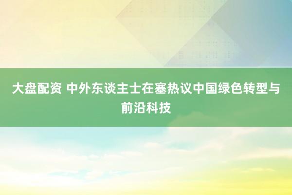 大盘配资 中外东谈主士在塞热议中国绿色转型与前沿科技